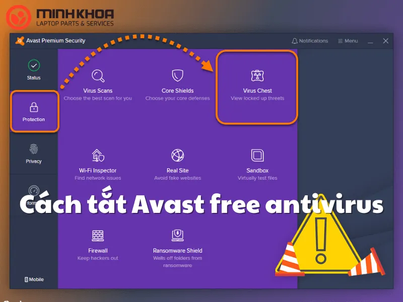 Cách tắt Avast free antivirus