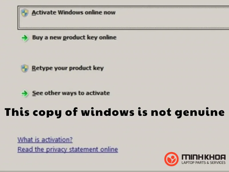 This copy of windows is not genuine