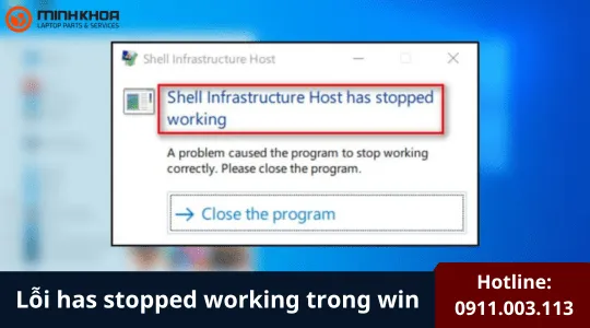 Loi has stopped working trong win 1