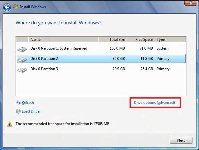 Cách cài win 7 64bit trên nền 32bit