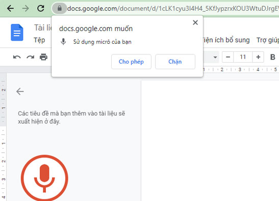 phan mem chuyen giong noi thanh van ban Google Docs 4