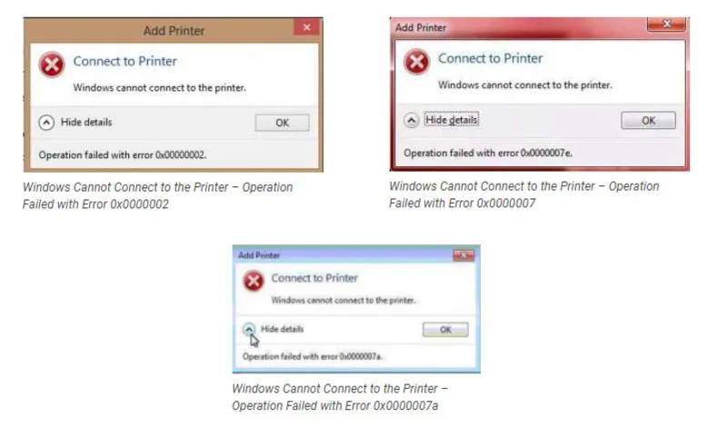 Windows cannot connect to the printer 1