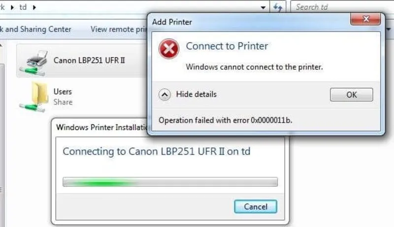 Windows cannot connect to the printer 11