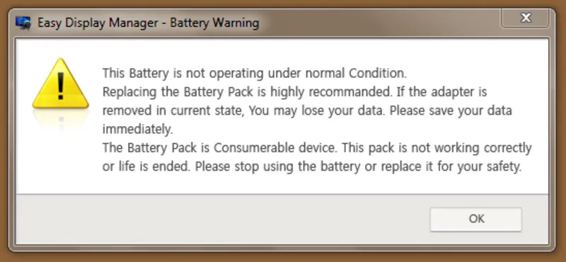 Loi Consider replacing your battery 1