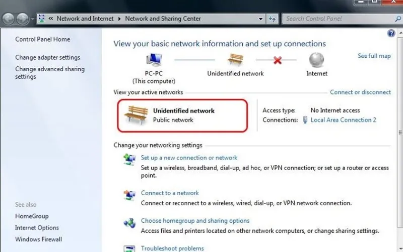 Sửa lỗi Unidentified network win 10 19 Unidentified network win 10 11