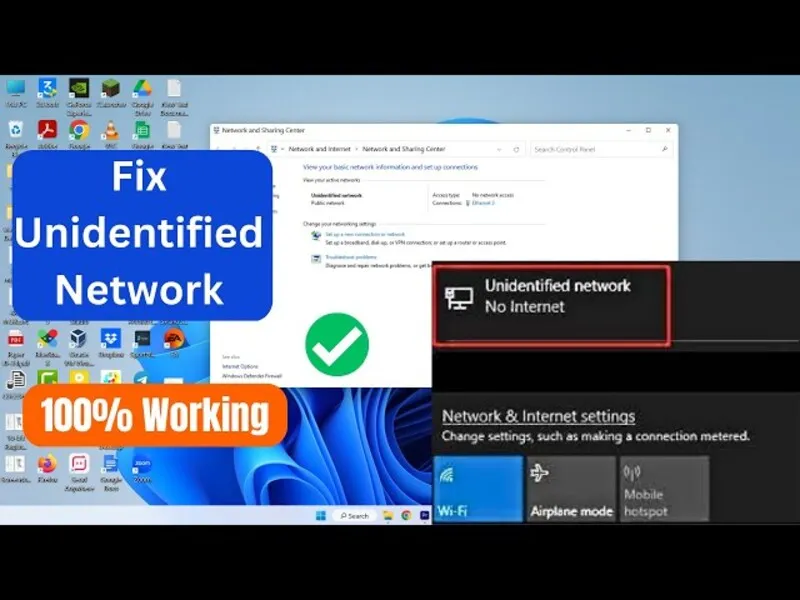 Sửa lỗi Unidentified network win 10 4 Unidentified network win 10 15