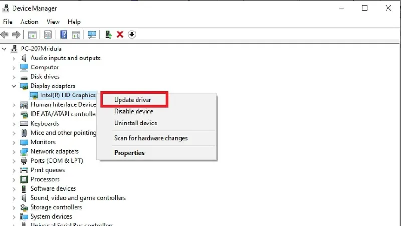 Hỏng card màn hình 21
