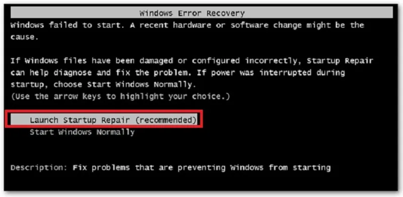 TOP 8 cách sửa lỗi Windows error recovery đơn giản, hiệu quả 10 Windows error recovery 7