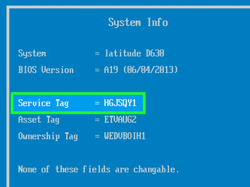 Check Service Tag Dell 7