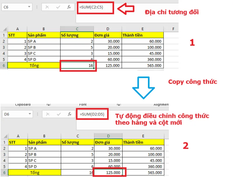 Dia chi tuyet doi trong excel la gi 4