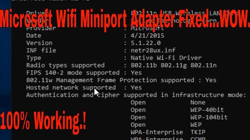 Microsoft virtual wifi miniport adapter 6 1