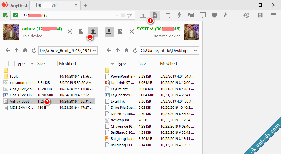 truyen du lieu qua lai giua 2 may tinh voi anydesk