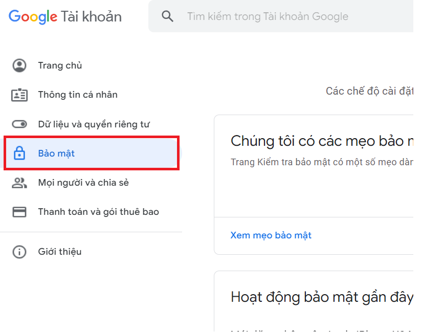 Cách đăng xuất tài khoản Google trên máy tính