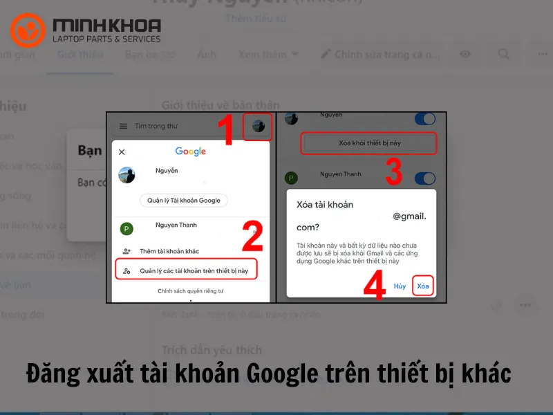Đăng xuất tài khoản Google trên thiết bị khác 