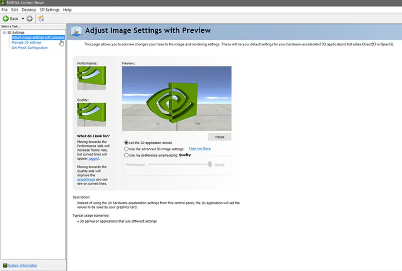 NVIDIA control panel 3
