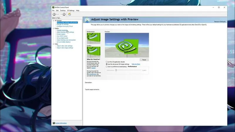 NVIDIA control panel 8