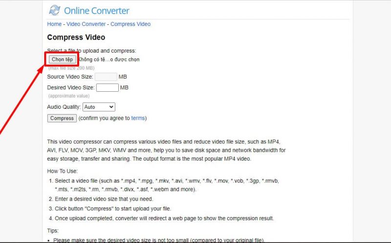 Giảm dung lượng video online bằng Converter