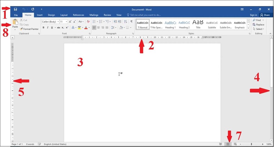 Giao diện làm việc trên Microsoft Word