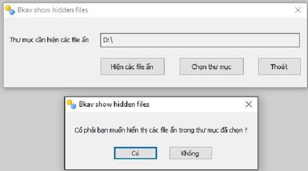 Hiển thị file ẩn bằng cách sử dụng phần mềm FixAttrb BKAV