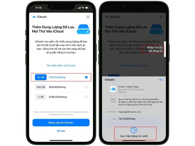 Cách mua dung lượng iCloud trên iPhone 5 Mua dung luong iCloud tren iPhone 3