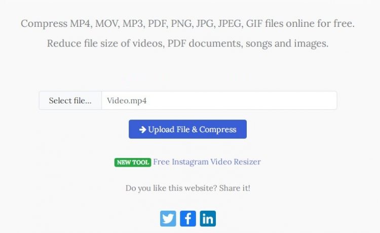 Nén video online với Youcompress