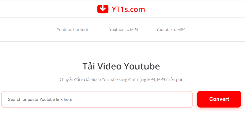 Sử dụng website YT1s.com