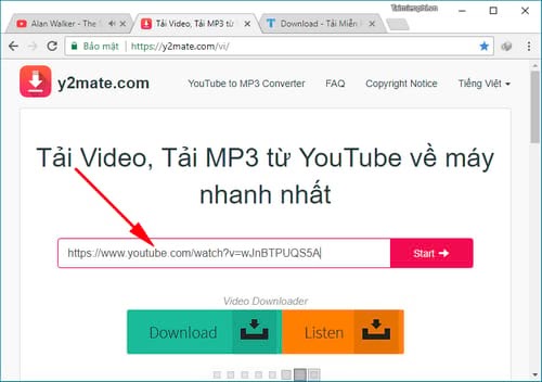 Tải nhạc từ YouTube về MP3 bằng y2mate