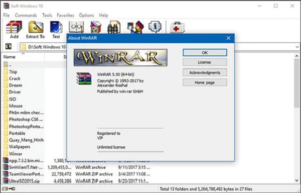 Truy cập file ẩn bằng WinRAR