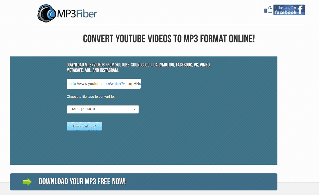 Truy cập vào MP3Fibe để tải nhạc từ Youtube về MP3
