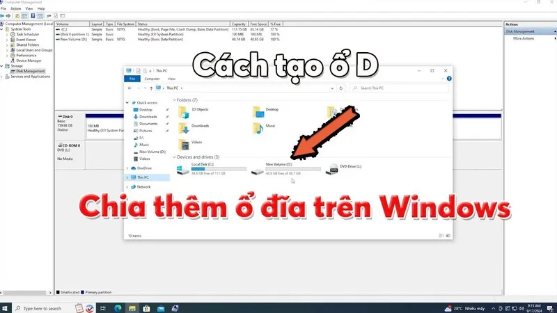 Cách tạo ổ đĩa D trên Win 10 (4)
