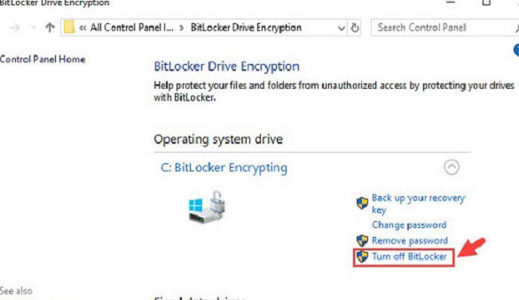 Cách tắt BitLocker