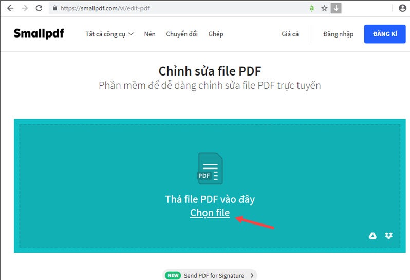 Cách xóa chữ trên PDF qua trang web Smallpdf