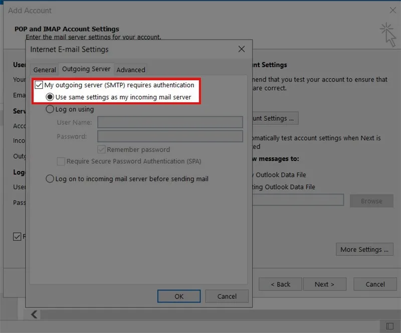 Cai dat Outlook tren may tinh 10