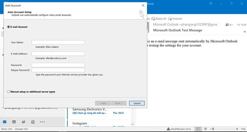 Cai dat Outlook tren may tinh 12