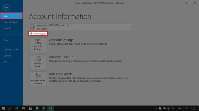 Cai dat Outlook tren may tinh 15