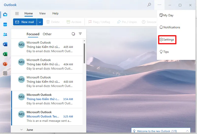 Cài đặt Outlook trên máy tính (3)