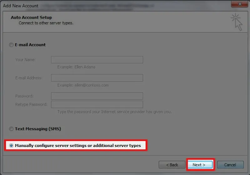 Cai dat Outlook tren may tinh 7