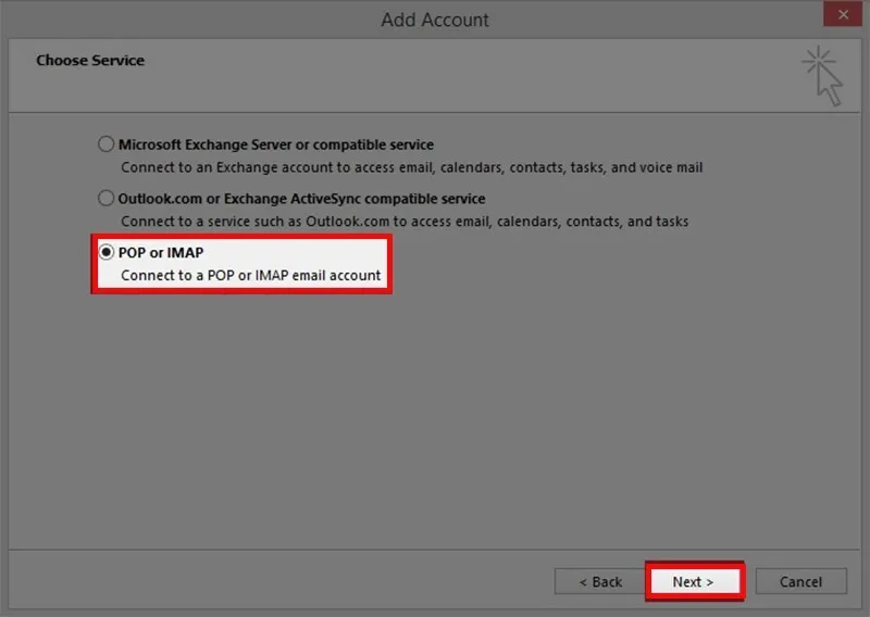 Cai dat Outlook tren may tinh 8