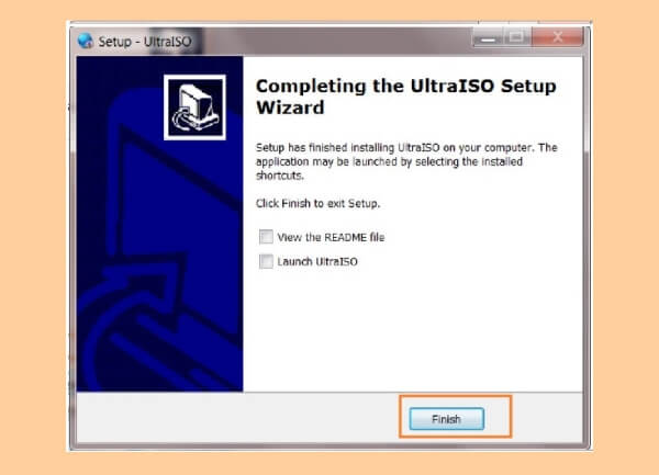 Nhấn Finish để kết thúc cài phần mềm tạo đĩa ảo UltraISO full crack