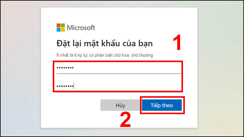 Đặt lại mật khẩu khi quên pass máy tính bằng tài khoản mail Outlook 