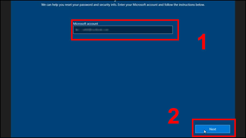 Đặt lại mật khẩu máy tính bằng Microsoft Account 