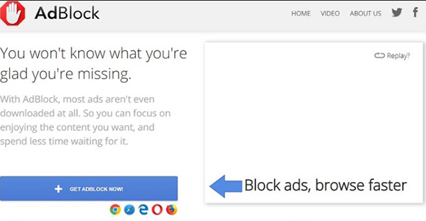 Sử dụng tiện ích mở rộng AdBlock trên máy tính