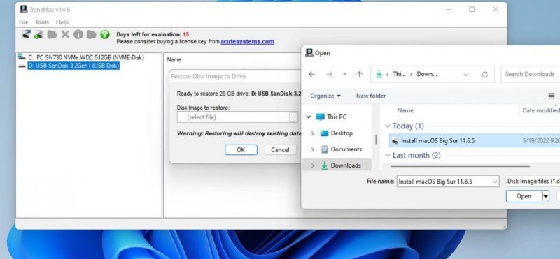 Dùng Transmac để tạo USB cài Mac Os trên Windows