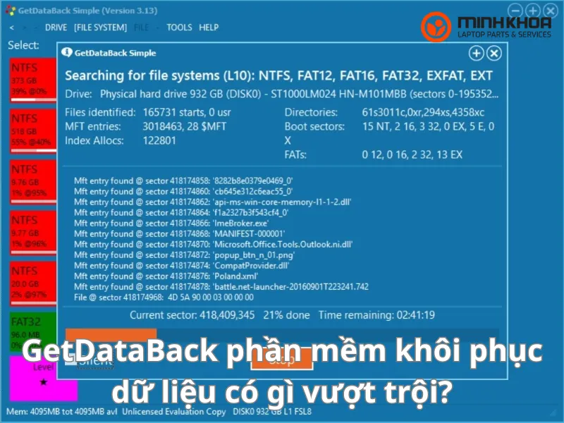 GetDataBack phần mềm khôi phục dữ liệu có gì vượt trội?