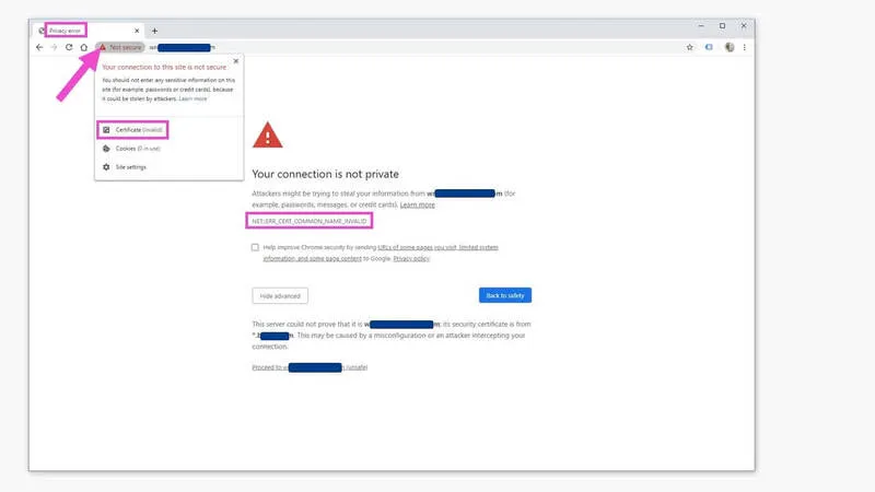 Cách khắc phục lỗi NETERR_CERT_COMMON_NAME_INVALID trên Win 10 12 NETERR CERT COMMON NAME INVALID 8