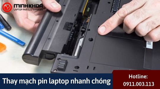 Thay mach pin laptop 20