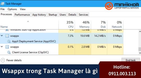 Wsappx trong Task Manager la gi