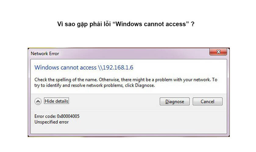 Vì sao bạn gặp phải lỗi Window Cannot Access trong mạng LAN?