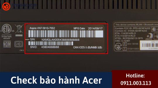 Check bao hanh Acer 20