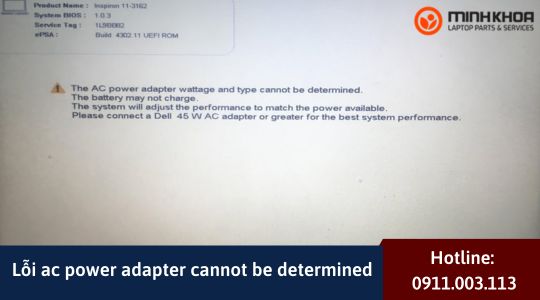 Loi ac power adapter cannot be determined 12